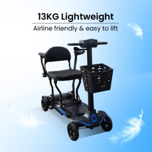 Bluey Carbon Fibre Lightweight Foldable Mobility Scooter | 13kg Travel & Airline Friendly